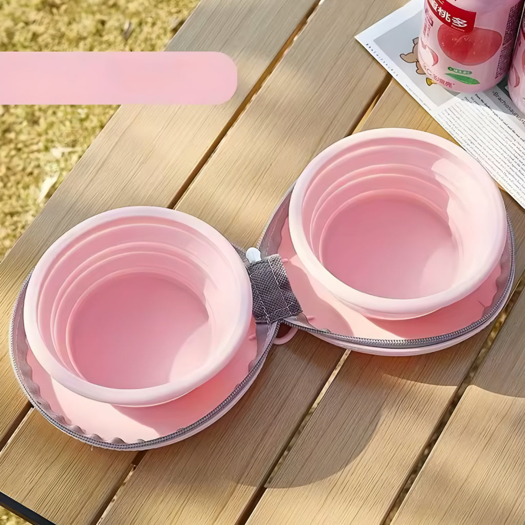2-in-1 Foldable Silicone Dog Bowl
