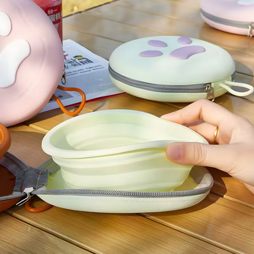 2-in-1 Foldable Silicone Dog Bowl